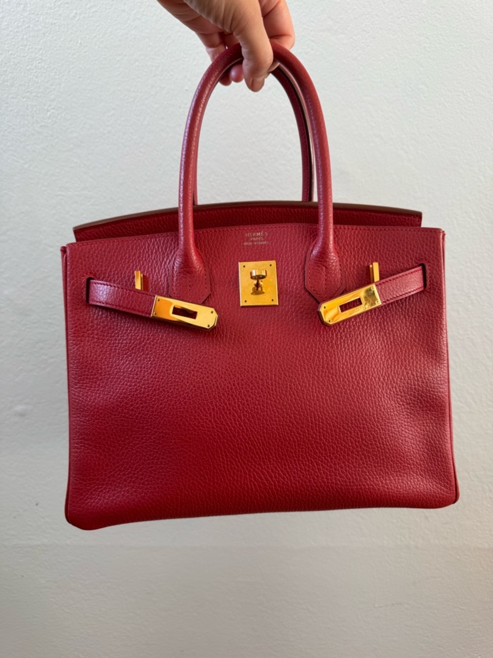 ❌SOLD❌Hermes Rouge Vif Ardennes Leather Birkin 30 with Gold Hardware